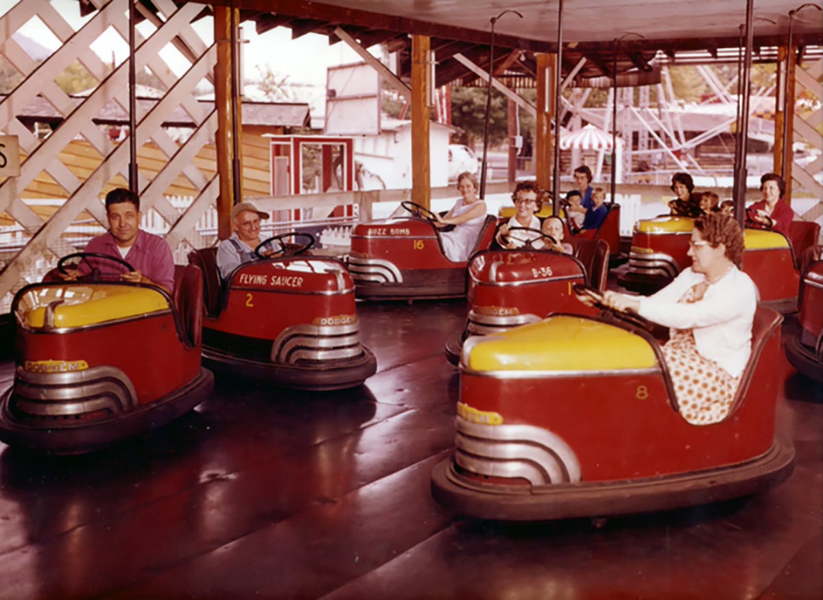 Late-1940s Dodgems cars at Knoebels