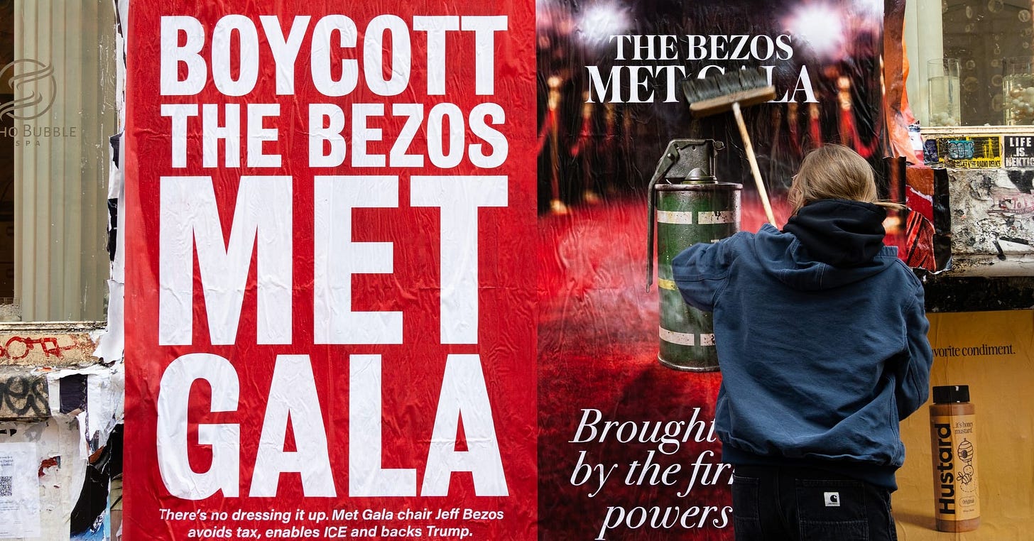 Boycott the Bezos Met Gala” Posters Emerge Across NYC