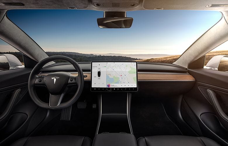 Tesla Model 3 has some unusual features, including an instrument-free dash  | The Seattle Times
