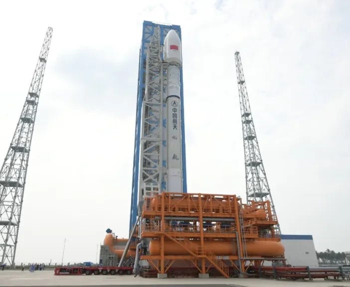 The Long March 12 Y4 vehicle at Commercial Launch Pad 2 ahead of its launch mission on December 11/12th 2025.