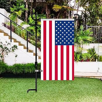 Garden flag stand (union right, away from vertical)