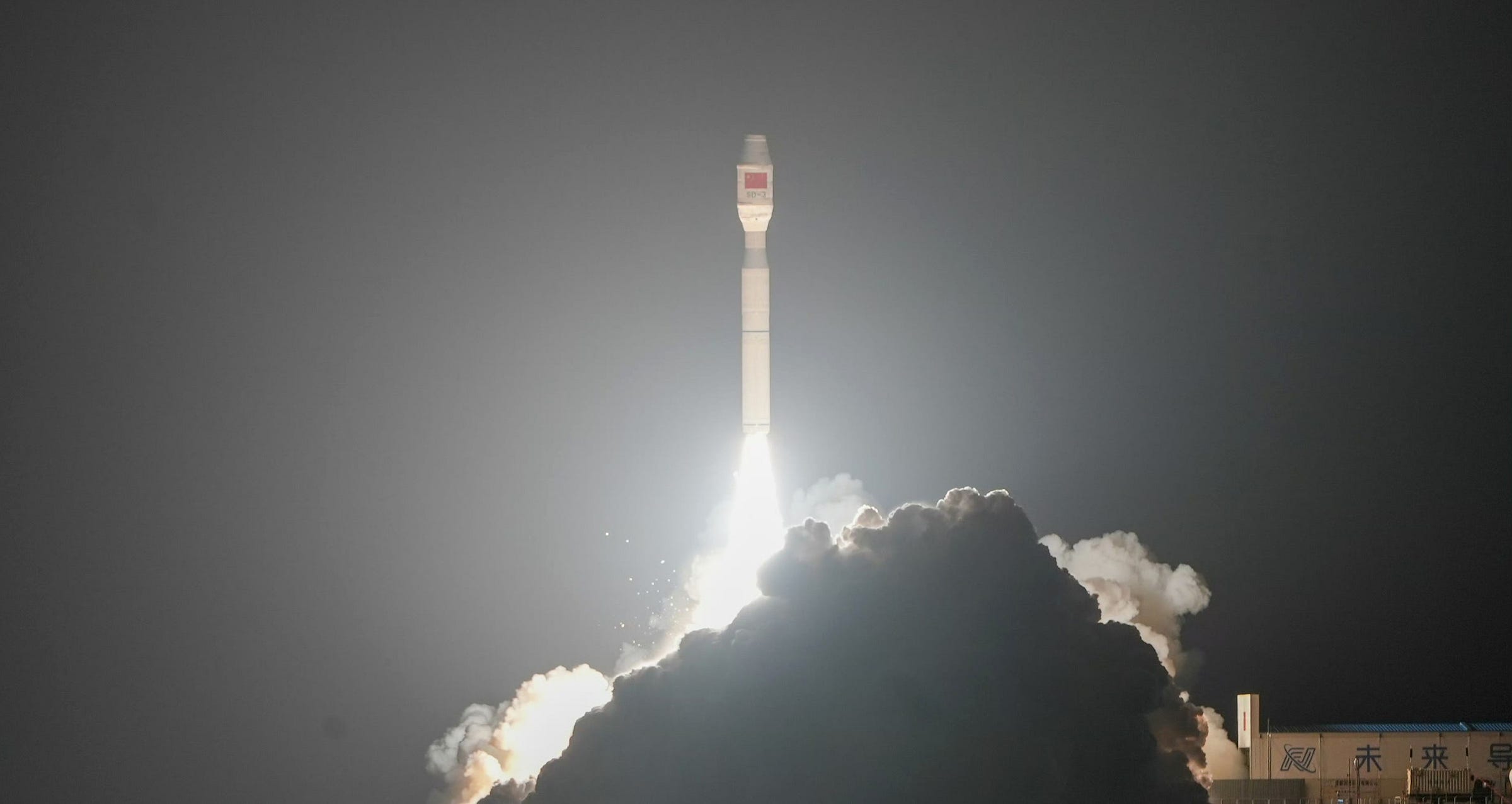 The Jielong-3 launch vehicle blasting off from its launch ship in the South China Sea on April 11th 2026.