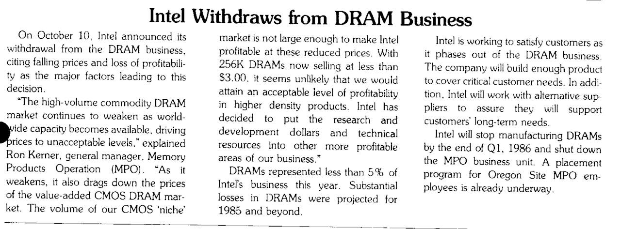 Farewell to DRAM