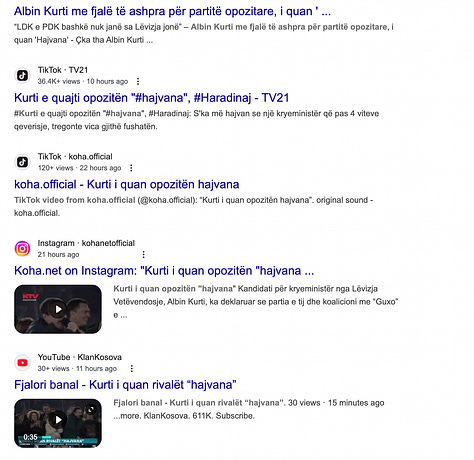 Disa media në Kosovë, përfshirë TV21, Koha.net, Klan Kosova, KTV, ABC News Albania dhe Kallxo.com, kanë raportuar në mënyrë të njëanshme dhe manipuluese mbi deklaratën e Kryeministrit Albin Kurti. Duke shtrembëruar kontekstin dhe duke e paraqitur si një sulm dehumanizues ndaj opozitës, këto media kanë kontribuar në një narrativë të pavërtetë, duke keqinformuar publikun dhe duke devijuar vëmendjen nga çështjet reale politike. Një shembull klasik i gazetarisë së keqe, ku titujt e bujshëm zëvendësojnë të vërtetën!