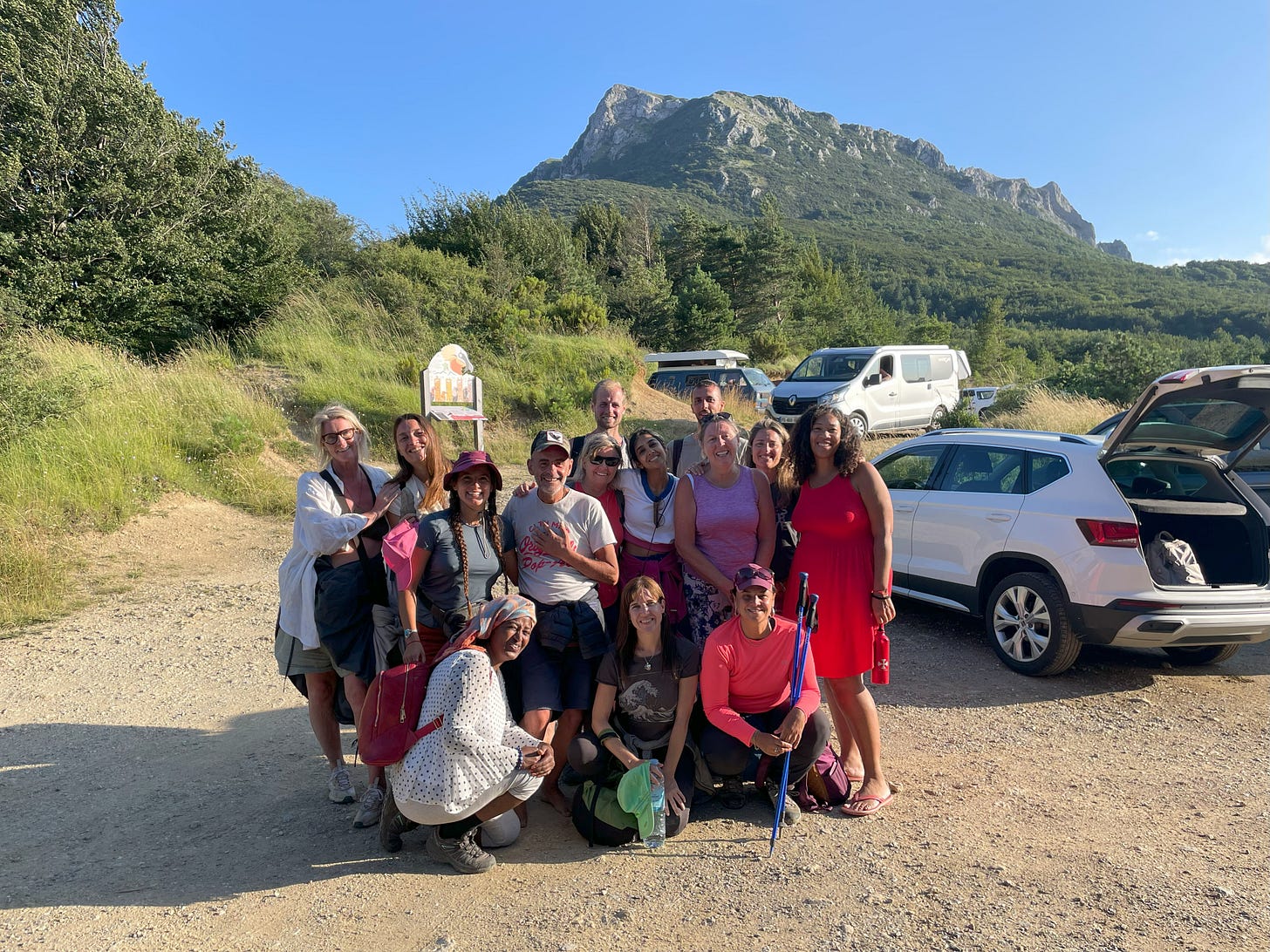 Our Group in South of France at Mount Bugerach doing the work of The Age of Aquarius Role of the Water Bearer 