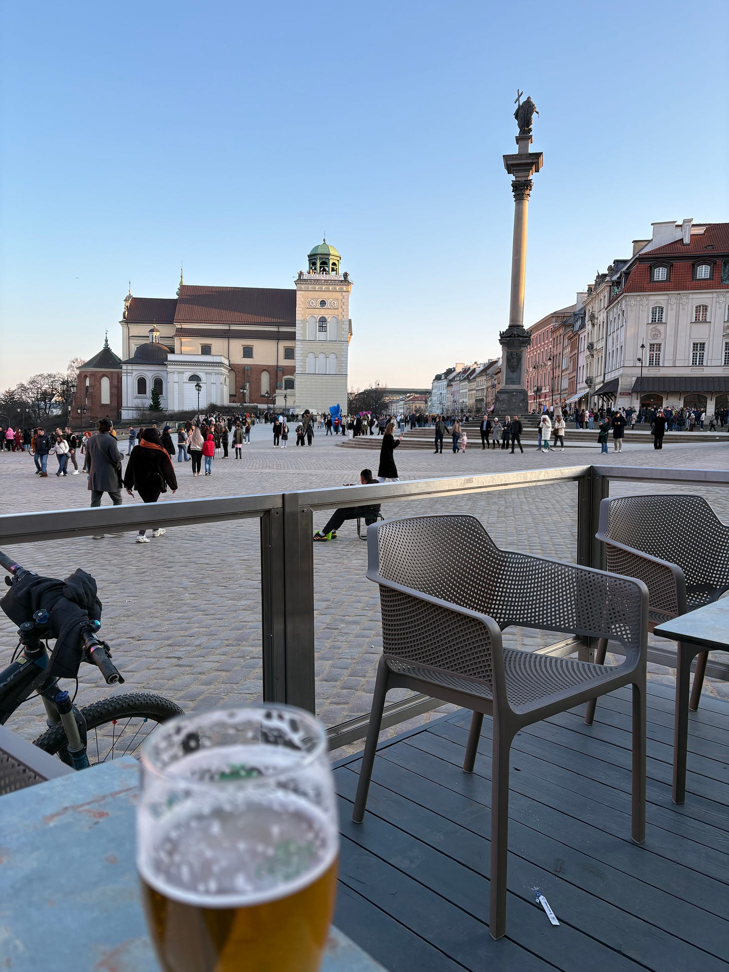 Carb loading before the Warsaw Half Marathon in the Old City.