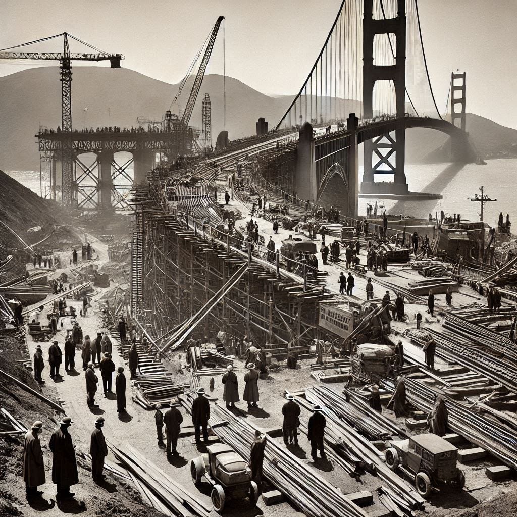 construction of the golden gate bridge 1933