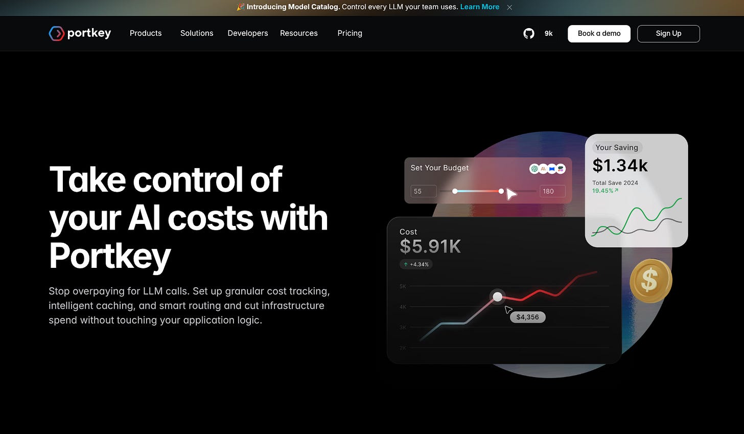 Portkey’s smart caching feature stores and reuses results for similar queries.