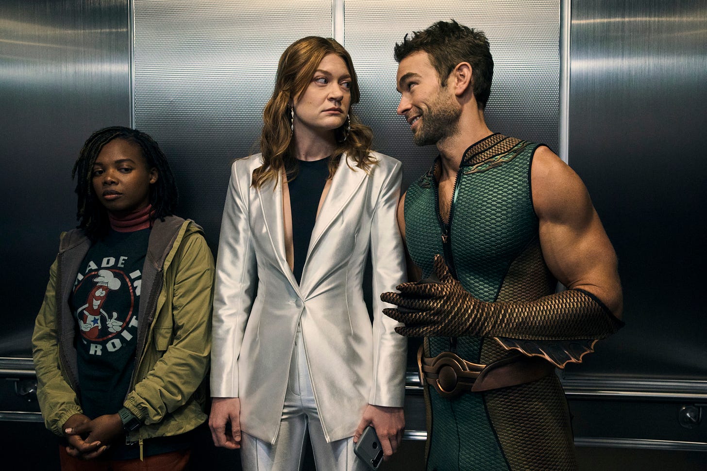 Elevator Small Talk - THE BOYS S04E02 - LIFE AMONG THE SEPTICS - TV Fanatic