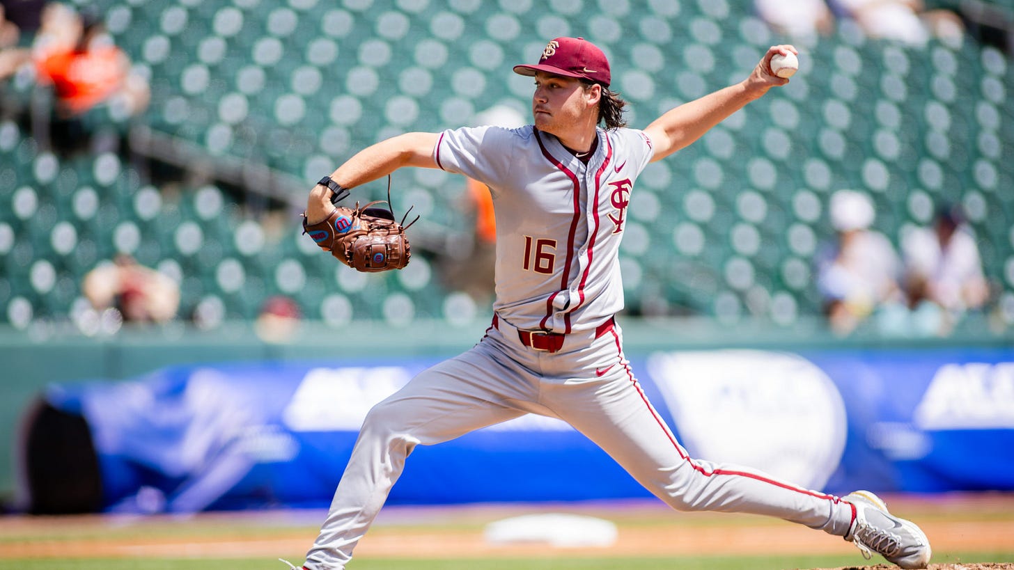 Florida State pitcher Jamie Arnold's 14 strikeouts leads to no hitter