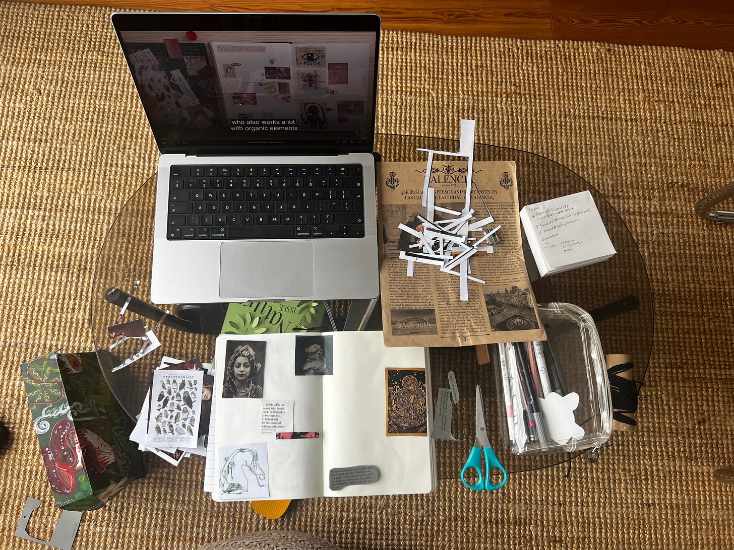 learning new technique of seeing: paper cutouts