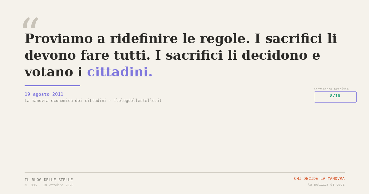 Chi decide la manovra