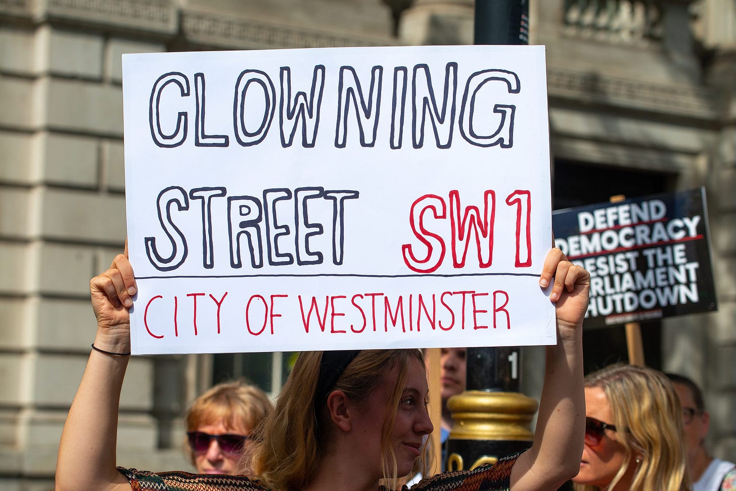 London,,Uk.,31st,August,2019.,Anti-government,Protester,With,Poster,At London,,Uk.,31st,August,2019.,Anti-government,Protester,With,Poster,At