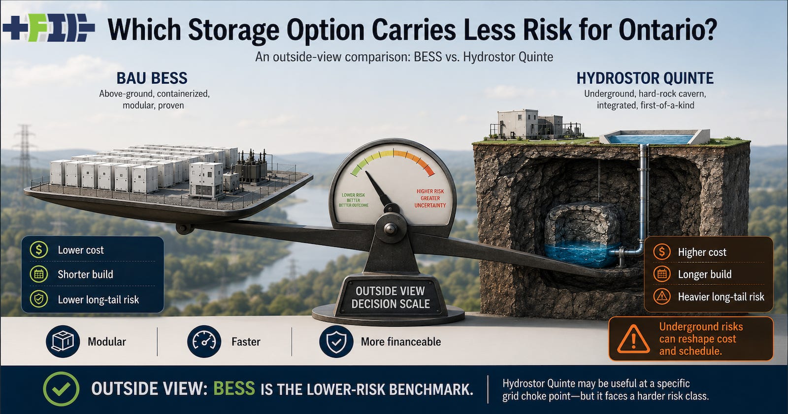 Hydrostor vs BESS option for Ontario Canada by author with ChatGPT