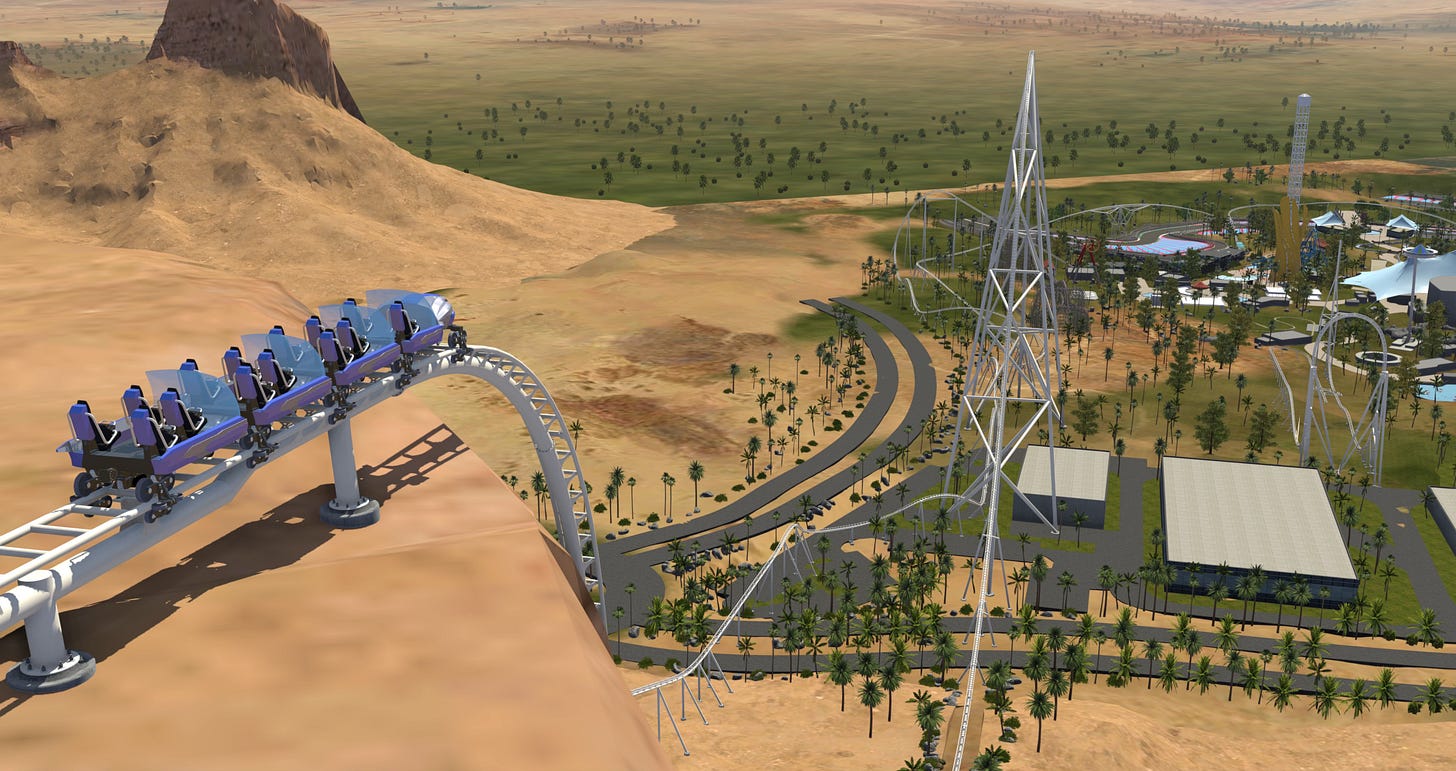 Preview rendering of Falcon's Flight coaster Six Flags