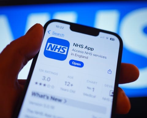 Smartphone showing NHS app Smartphone showing NHS app