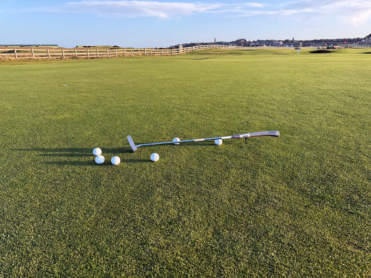 A fantastic green with awesome views of The Old Course and St Andrews