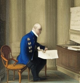 An illustration for the Tibetan word འབྲུ་བ་, 'bru ba, to pry into, to scrutinize. Prompt: An aristocrat scrutinizing a manuscript with a magnifying glass. Created by Stable Diffusion, 03/21/25 An illustration for the Tibetan word འབྲུ་བ་, 'bru ba, to pry into, to scrutinize. Prompt: An aristocrat scrutinizing a manuscript with a magnifying glass. Created by Stable Diffusion, 03/21/25