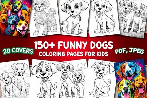Dogs coloring page