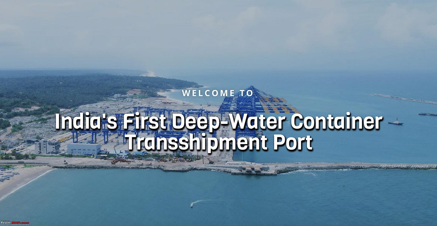 India's First Deep-Water Container Transshipment Port - Vizhinjam Port at  Trivandrum - Team-BHP