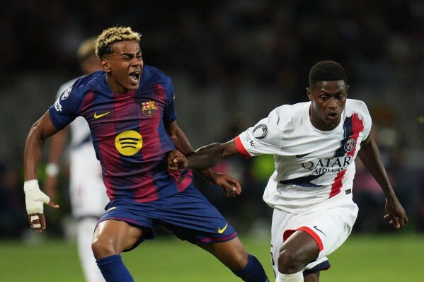 Mendes shines against Yamal as PSG beats Barcelona 2-1 in Champions League  | AP News