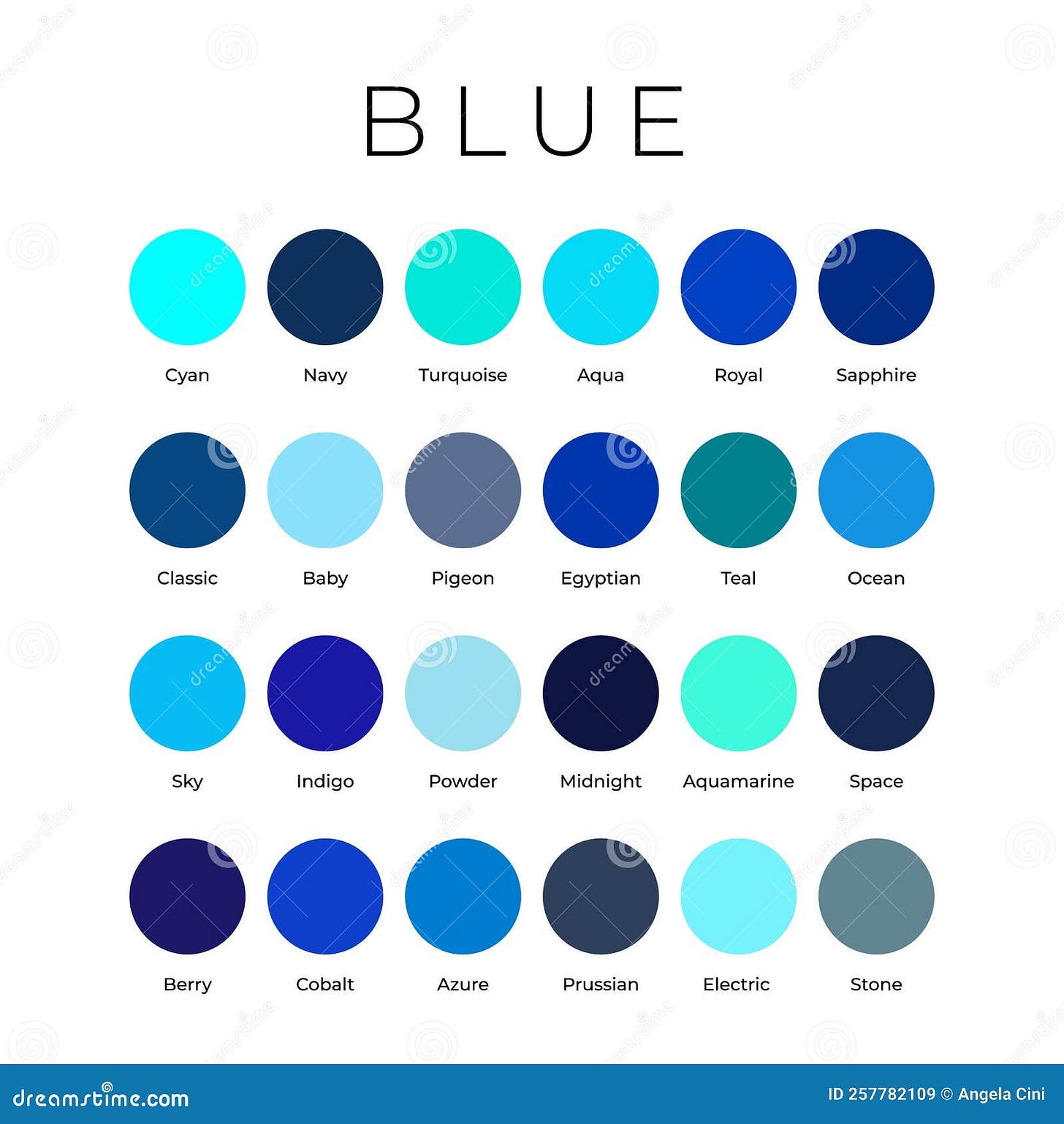 Shades Of Blue Color Wheel