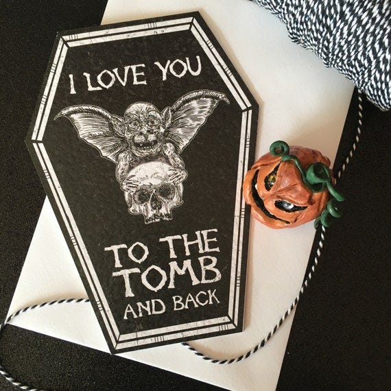 NEW COFFIN CARDS - I Love You to the Tomb and Back - Alternative  Anniversary, Valentine, Love Card. Skeleton Gothic Cute. Goth Card - Etsy
