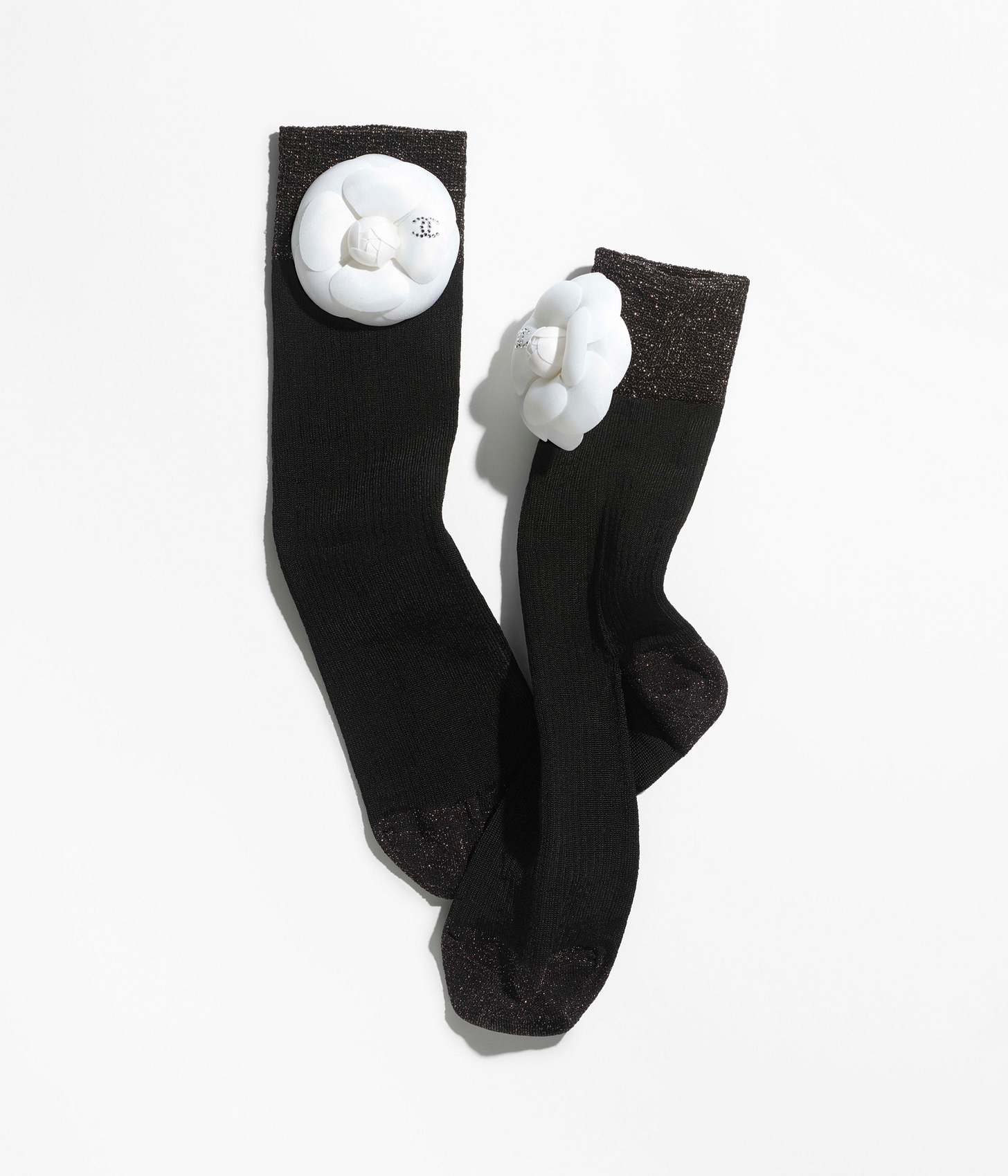 Socks - Black, Silver & White - Mixed Fibers & Silk - artistique view 2