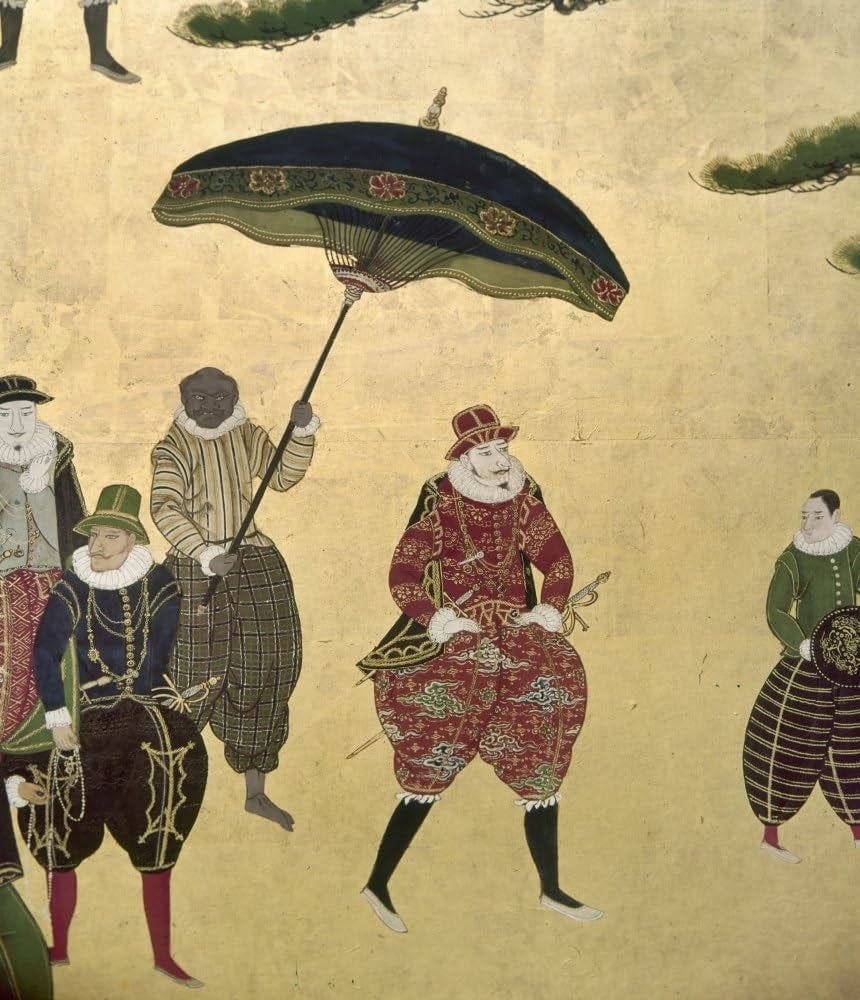 Japan Portuguese C1600 Ncommander Of A Portuguese Trading Party Walks With  Officers Advisors And An African Slave (Carrying Umbrella) In A Japanese  Town Japanese Namban Screen Early 17Th Century Poste : Amazon.ca: