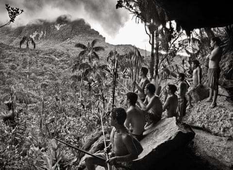 Holy mountain … Yanomani from the community of Maturaca, looking to a mountain where they believe a god lives.