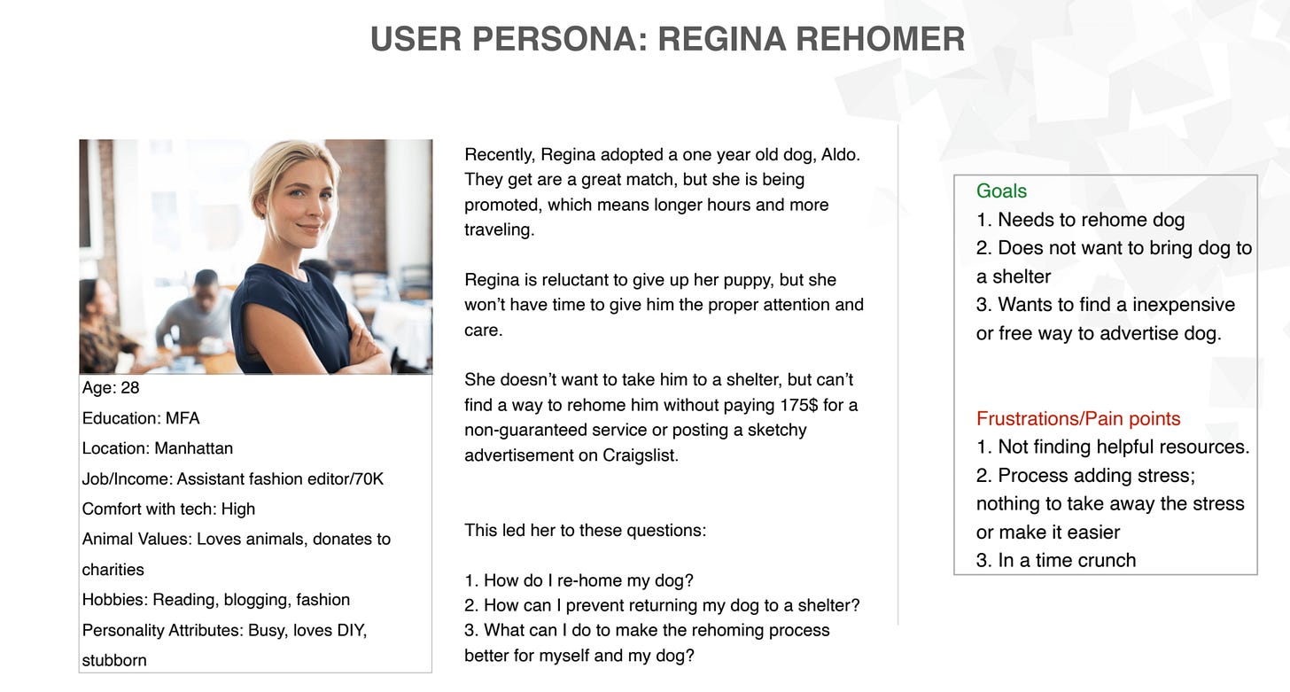 My first ever user research personas