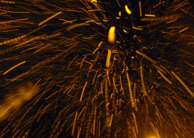 rain in streetlight