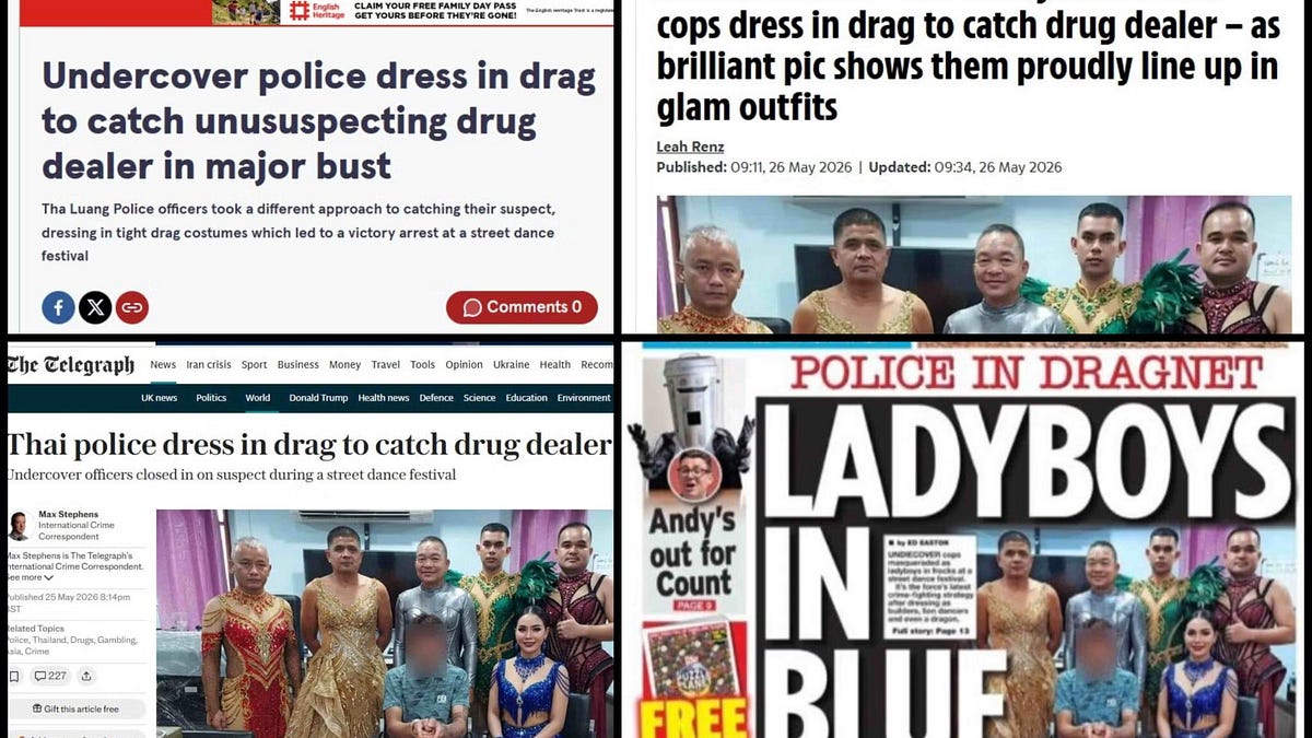 Thai cops in drag story is AI fake