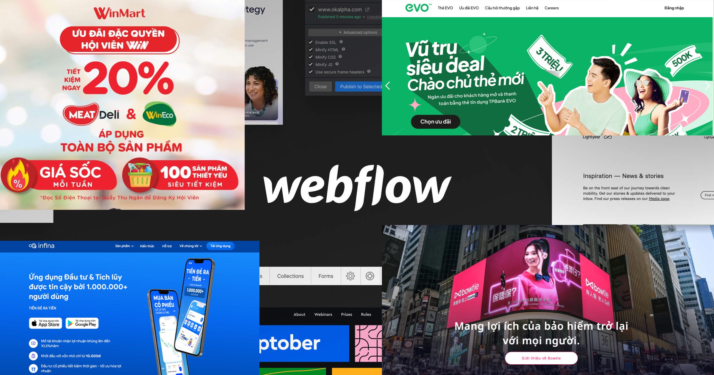 Một số công ty dùng nocode Webflow ở Việt Nam