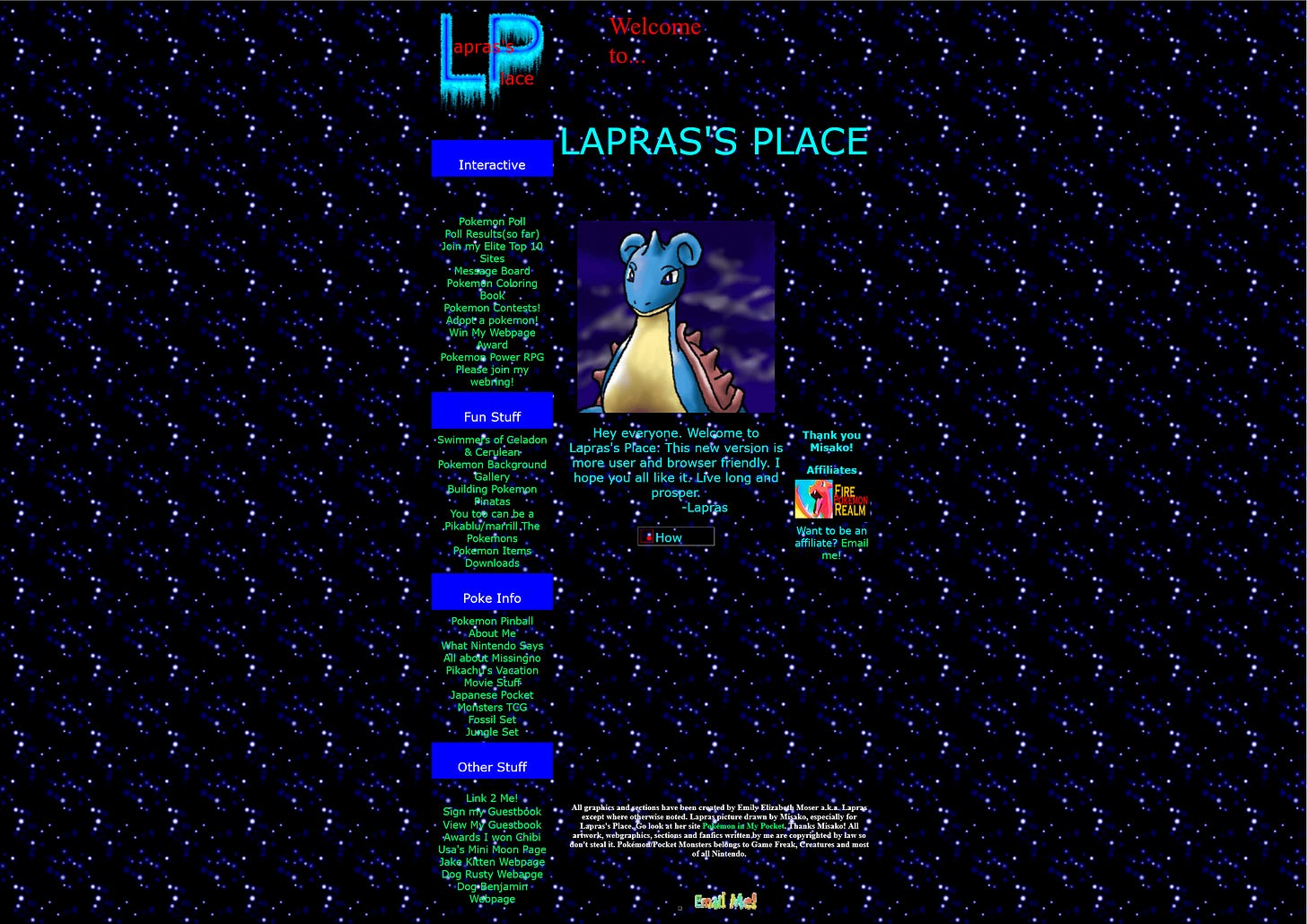 Lapras’s Place layout (January 2000) Lapras’s Place layout (January 2000)