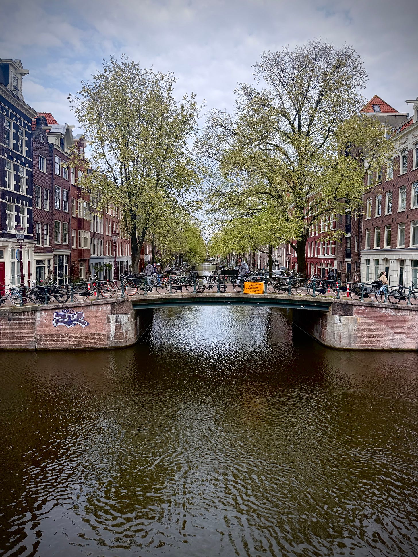 A bridge over a canal in Amsterdam.