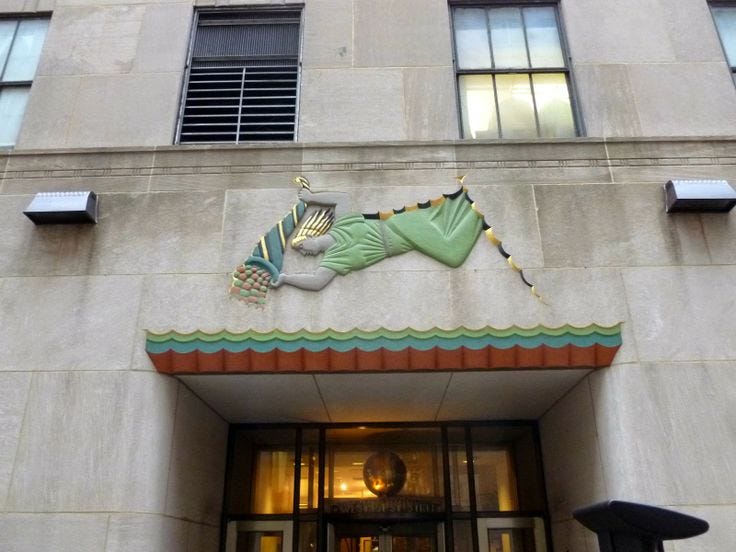 Cornucopia of Plenty by Lee Oscar Lawrie. International Building,  Rockefeller Center, NY, NY | Building art, New york city buildings, Building