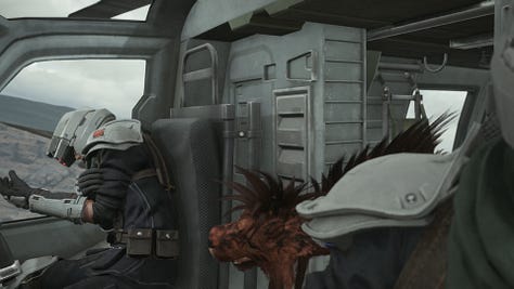 Red XIII attacks the helicopter pilots and later is found wounded and unconcious.