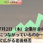 7月2日（木）企業年金の改善は老後の安心につながっているのか