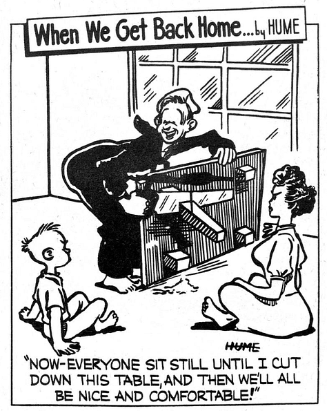 Cartoon photos of GIs.