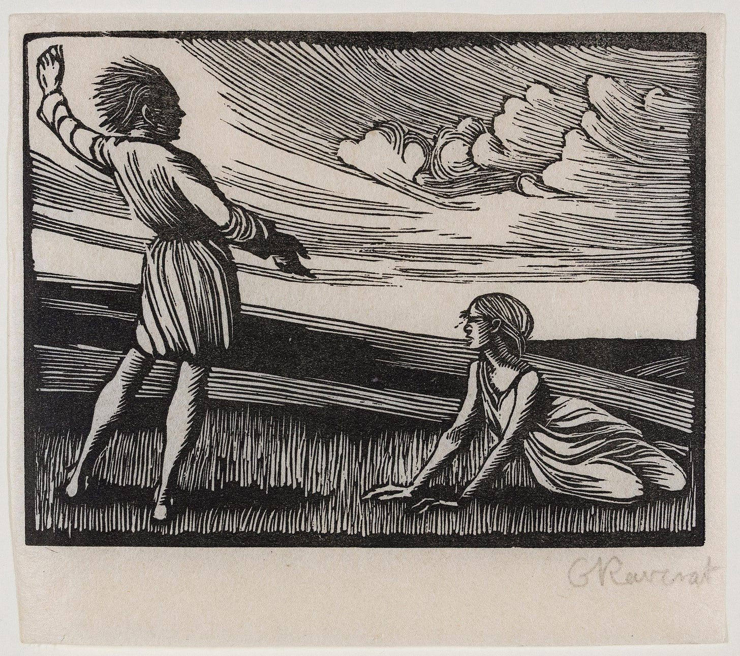 Raverat S.W.E., Gwen (1885 – 1957) – 'The Quarrel of Lord Thomas & Fair  Annie' (SN20). Illustration to a Ballad. | ABBOTT and HOLDER