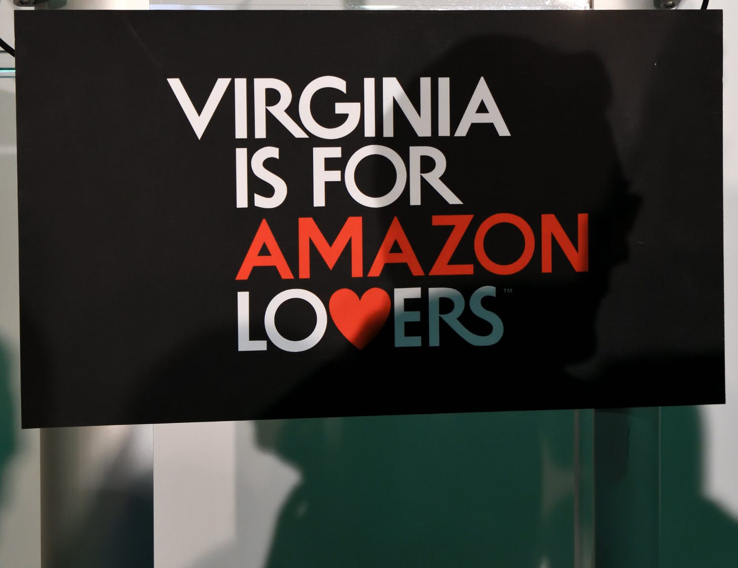 "Virginia is for Amazon lovers" sign "Virginia is for Amazon lovers" sign