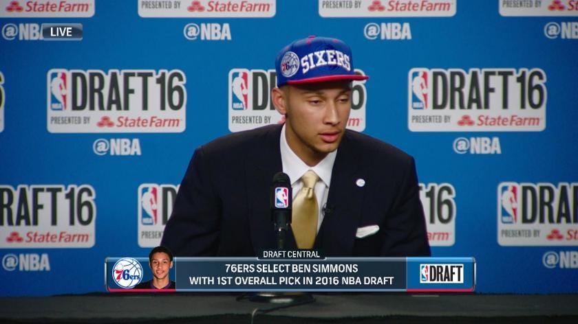 Sixers select Ben Simmons with No. 1 overall pick in NBA draft - NBC Sports RSN Sixers select Ben Simmons with No. 1 overall pick in NBA draft - NBC Sports RSN