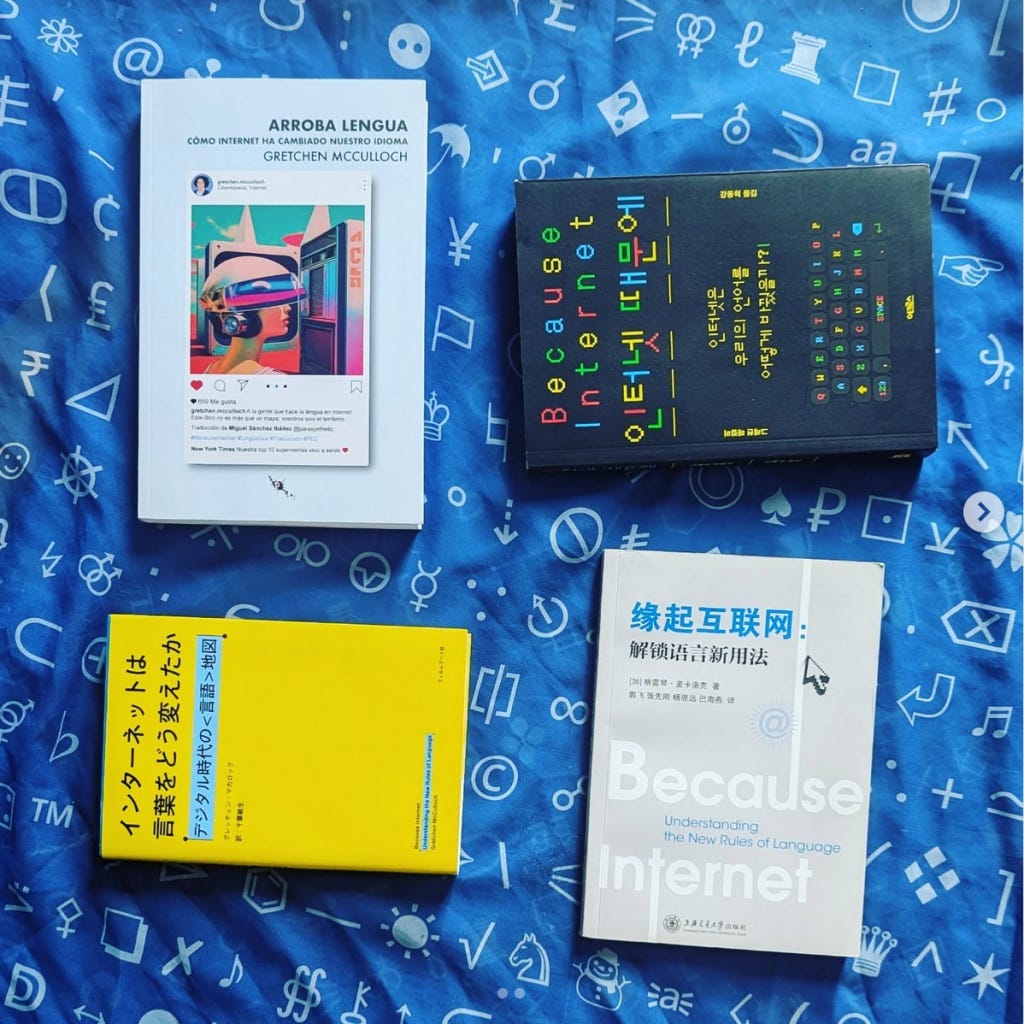 Book covers in four languages: Spanish, Chinese, Japanese, and Korean. 