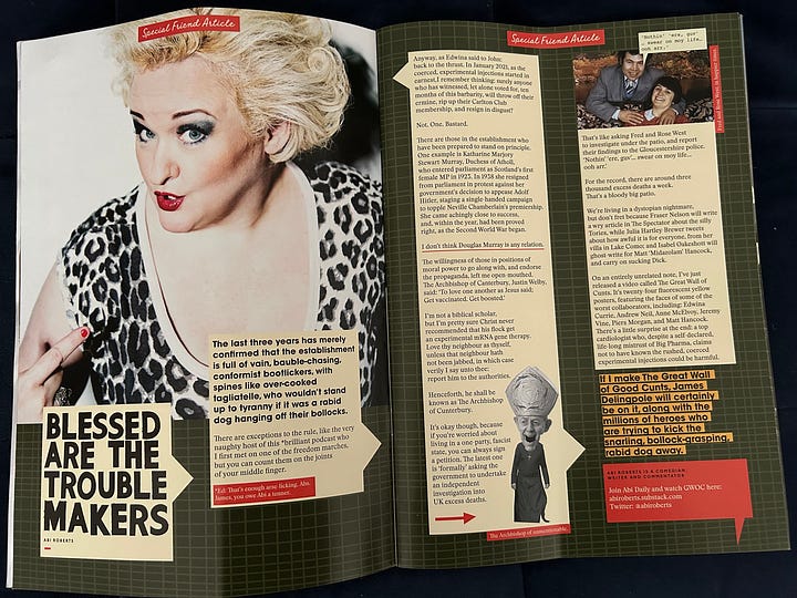 Cover of the limited edition booklet for Delingpod Live in London and the double page spread feature