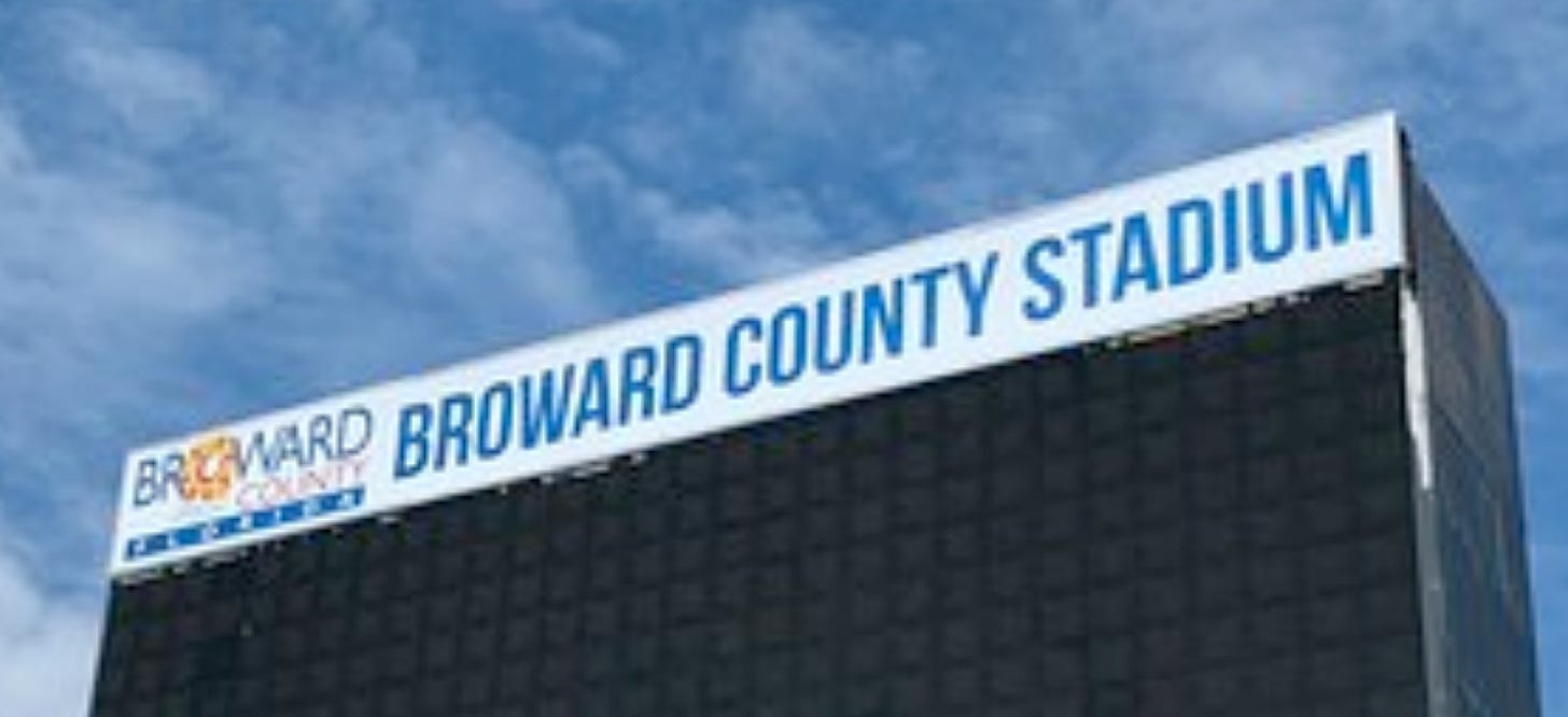 Broward County Stadium Sign Broward County Stadium Sign