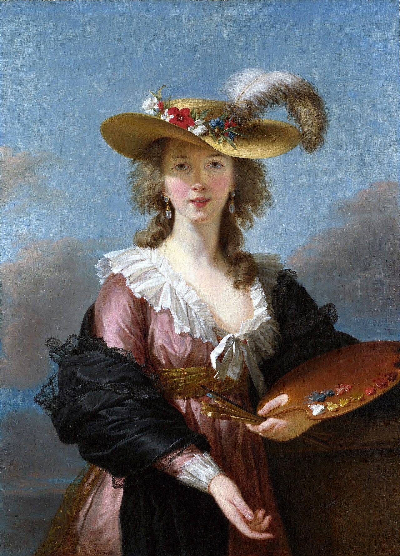 Elisabeth Vigee Le Brun, Self Portrait in a Straw Hat, about 1782 Elisabeth Vigee Le Brun, Self Portrait in a Straw Hat, about 1782
