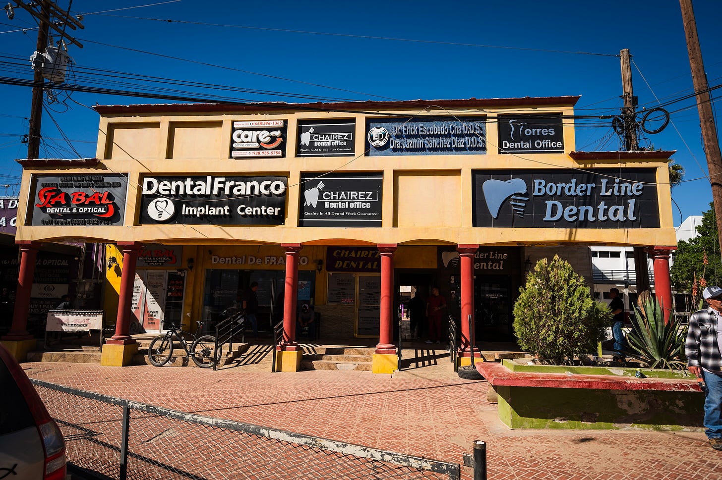 A dental office plaza in Los Algodones, Mexico