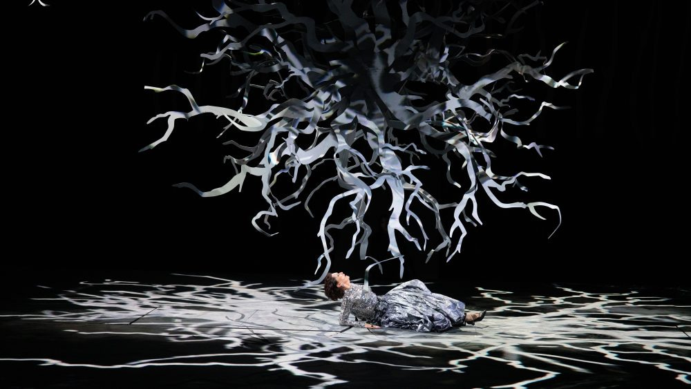 A still from "The New Musical Lady M," featuring costume design by Chinese fashion label Pronounce.