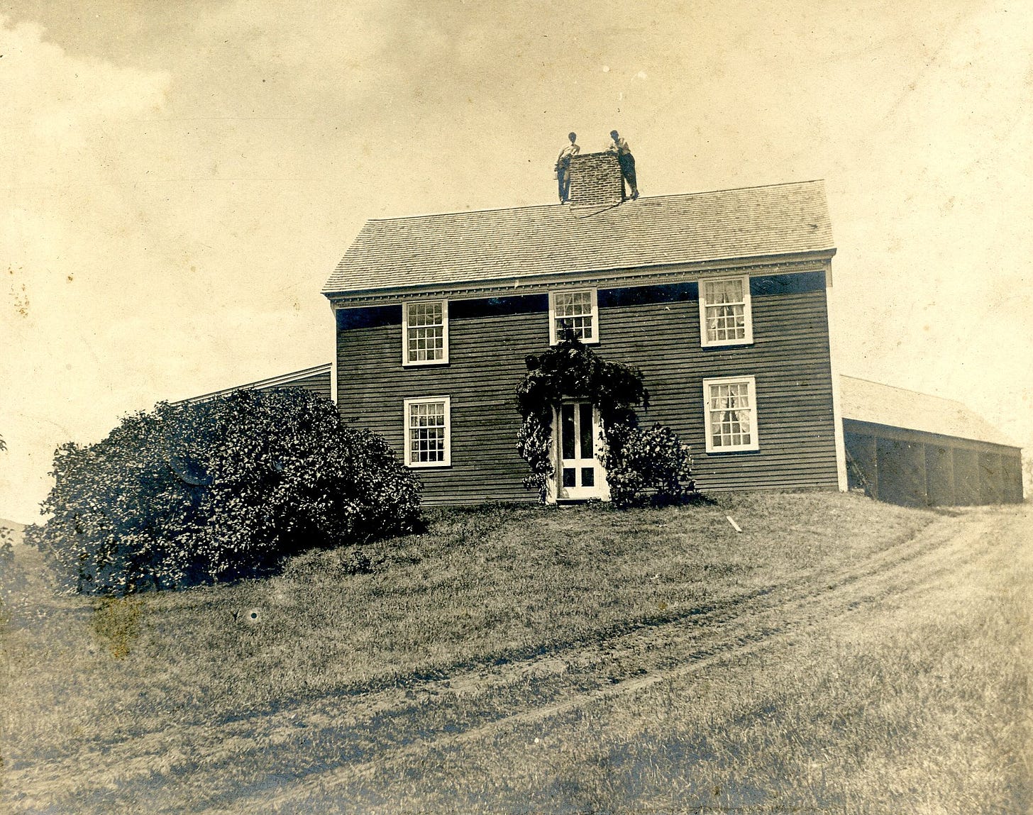 Two men on roof